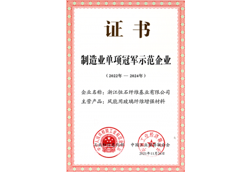 制造業單項冠軍示范企業